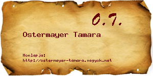 Ostermayer Tamara névjegykártya
